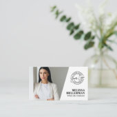 Carte De Visite Professional Photo QR Code Company Your Logo (Debout devant)