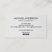 Carte De Visite Professional Photographer camera logo Photography (Dos)