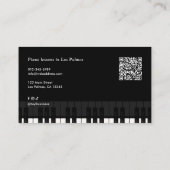 Carte De Visite Professional Piano Teacher QR Code & Social Media (Dos)