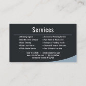 Carte De Visite Professional Plumber Plumbing Company (Dos)