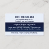 Carte De Visite Professional Plumbing Services  (Dos)
