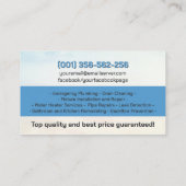 Carte De Visite Professional Plumbing Services  (Dos)
