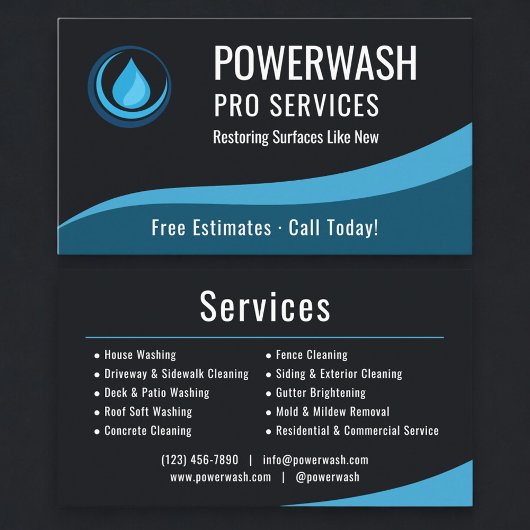 Carte De Visite Professional Pressure Washer Company