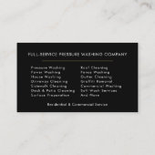 Carte De Visite Professional Pressure Washing Power Wash (Dos)