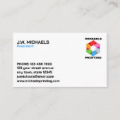 Carte De Visite Professional Printing Company (Dos)