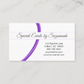Carte De Visite Professional Purple Glitter Custom Photo QR Code (Dos)