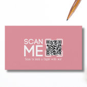 Carte De Visite Professional QR Code Aviation Pink White Custom