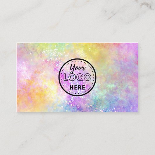 Carte De Visite Professional Qr Code Modern Holo Opal Logo élégant (Dos)