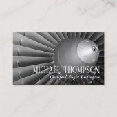 Carte De Visite Professional QR Code Photo Gray Aviation Pilot (Devant)