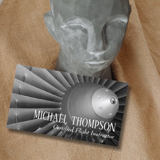 Carte De Visite Professional QR Code Photo Gray Aviation Pilot