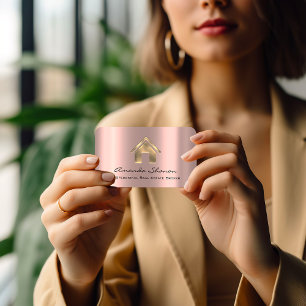 Carte De Visite Professional Real Estate Broker Agent Rose Gold