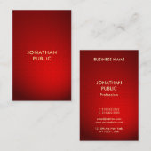 Carte De Visite Professional Red Damask Gold Texte Modèle Moderne (Devant / Derrière)