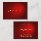Carte De Visite Professional Red Damask Modèle Luxe élégant (Devant / Derrière)