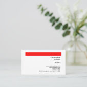 Carte De Visite Professional Red White Simple Plain Architect (Debout devant)
