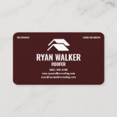 Carte De Visite Professional Roofing Company Maroon & Grey Roofer (Devant)