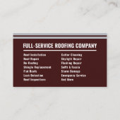 Carte De Visite Professional Roofing Modern Maroon & Silver Stripe (Dos)