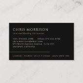 Carte De Visite Professional Roofing Roofer Construction Black (Dos)