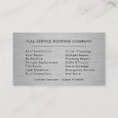 Carte De Visite Professional Roofing Services Metallic (Dos)
