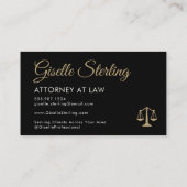 Carte De Visite Professional Scales of Justice Lawyer Photo (Dos)