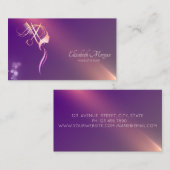 Carte De Visite Professional Scissors Girl Silhouette Purple (Devant / Derrière)