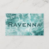Carte De Visite Professional Seafoam Silver White Name (Devant)