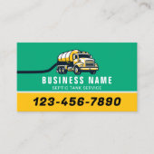 Carte De Visite Professional Septic Tank Pumping Service Green (Devant)
