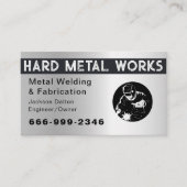 Carte De Visite Professional Shiny Black Welding Metal Fabricator (Devant)
