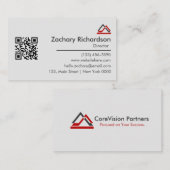 Carte De Visite Professional Simple Clean Bold Typographie QR Code (Devant / Derrière)