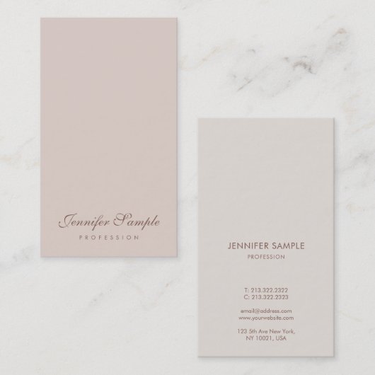 Carte De Visite Professional Simple Modèle Moderne Élégant Script (Devant / Derrière)