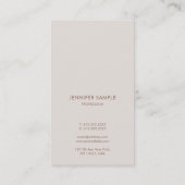 Carte De Visite Professional Simple Modèle Moderne Élégant Script (Dos)