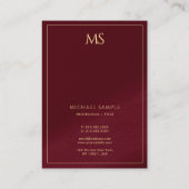 Carte De Visite Professional Sleek Gold Monogram Luxury Silk (Dos)
