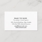 Carte De Visite Professional Sound Engineer Music DJ Audio Control (Dos)