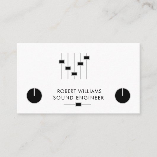 Carte De Visite Professional Sound Engineer Music DJ Audio Control (Devant)
