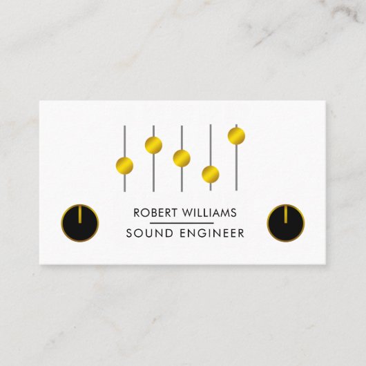 Carte De Visite Professional Sound Engineer Music DJ Audio Control (Devant)
