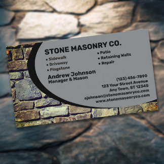 Carte De Visite Professional Stone Masonry Company