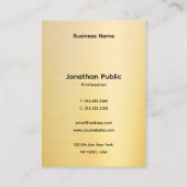 Carte De Visite Professional Stylish Faux Gold Template (Dos)