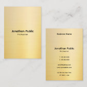 Carte De Visite Professional Stylish Faux Gold Template (Devant / Derrière)