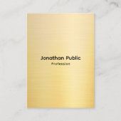 Carte De Visite Professional Stylish Faux Gold Template (Devant)