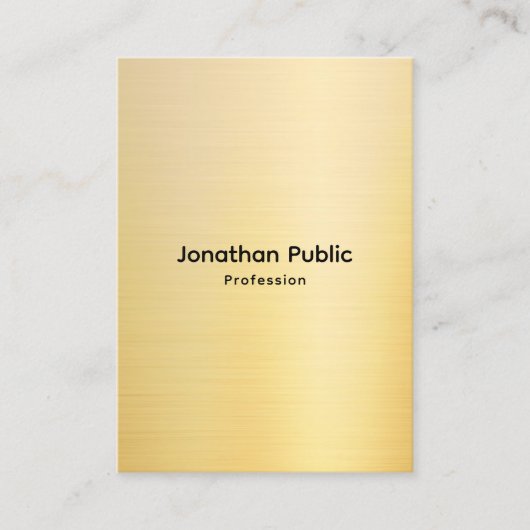 Carte De Visite Professional Stylish Faux Gold Template (Devant)