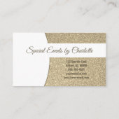 Carte De Visite Professional Subtle Gold Parties scintillant Photo (Dos)