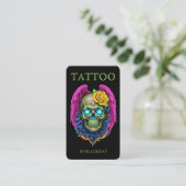 Carte De Visite Professional Tattoo Artist Tattoo Studio Qr Code (Debout devant)