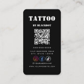 Carte De Visite Professional Tattooist Tattoo Studio Tattoo Shop (Dos)