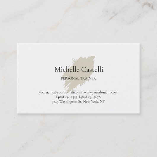 Carte De Visite Professional Unique Minimalist Plain (Devant)