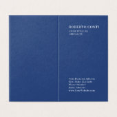 Carte De Visite Professional Unique Plain Minimalist Blue (Extérieur déplié)