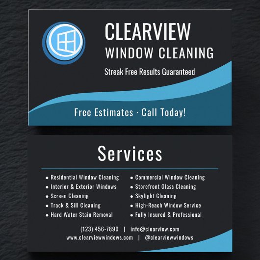 Carte De Visite Professional Window Cleaning Company