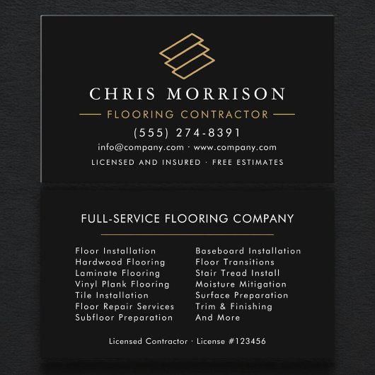 Carte De Visite Professional Wood Flooring Contractor