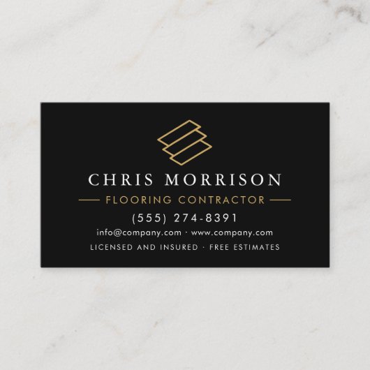 Carte De Visite Professional Wood Flooring Contractor QR Code (Devant)