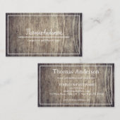 Carte De Visite Professional Wood Grain Rustic Carpentry (Devant / Derrière)