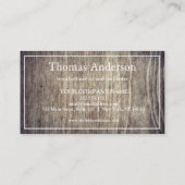 Carte De Visite Professional Wood Grain Rustic Carpentry (Dos)