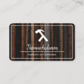 Carte De Visite Professional Wood Grain Rustic Carpentry (Devant)